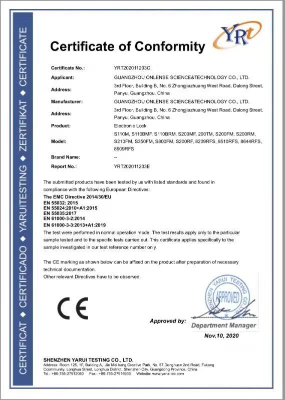 CE - Guangzhou Onlense Science And Technology Co., Ltd.