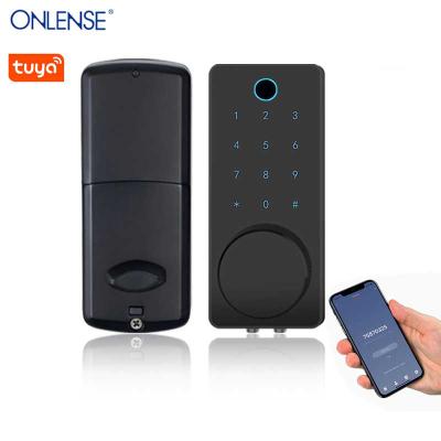 China Hot Sales Apartment ONLENSE Waterproof TUYA WiFi App Digital Keyless Fingerprint Smart Door Lock for sale