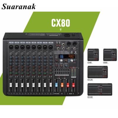 China Professional 99DSP CX80 Audio Mixer with USB DJ Sound Console Mixing Mixer for sale