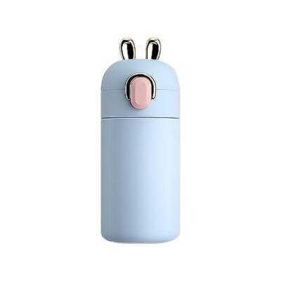 China Sustainable Novelty Cute Cartoon Rabbit Ear Lid Mini Stainless Steel Double Wall Insulated Vacuum Children Water Bottle for Kids for sale