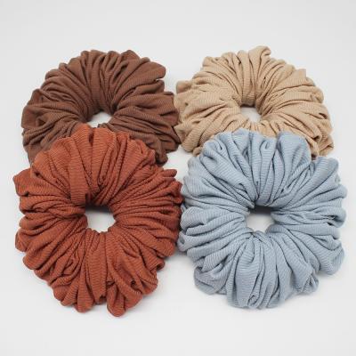 China Fashion Customizable Eco-Friendly Bamboo Large Human Hair Ties Bands From Rich Fabrics Oversized Hair Scrunchies Scrunchy For Girls for sale