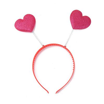 China Smart Workmanship Valentine's Day Headband Party Headbands Peach Heart Hair Band Casual Hair Accessories For Girls for sale