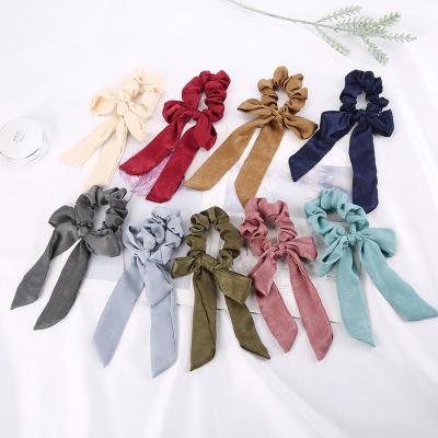 China Custom Wholesale Soft Comfortable Hair Accessories Velvet Elastic Hair Band Bowknot Velvet Rubber Bands Hair Bands For Women for sale