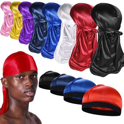 China DecorateÂ   Wholesale Seller Custom Logo Casual Fashion Silk Hair Durags Duragesic Silky Velvet For Men for sale