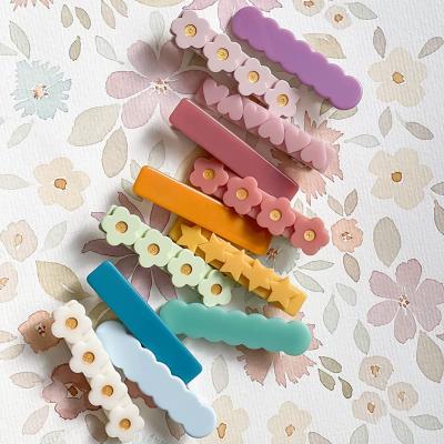 China Fashion Women's Hairpin Set BB Clip Drop Oil Painting Hair Accessories Candy Color Matte 10 Pieces Set For Girls for sale