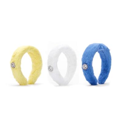 China 2021 Wholesale Fashion Korean Hair Band Women Girls Designer Plush Faux Fur Winter Smart Casual Accessories Headbands for sale