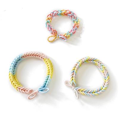 China Candy Braided Hair Elastic Bands DIY Bracelet Color Hair Band Ponytail Holder Handmade Accessories Rainbow Hair Ties Ties Bracelets for sale