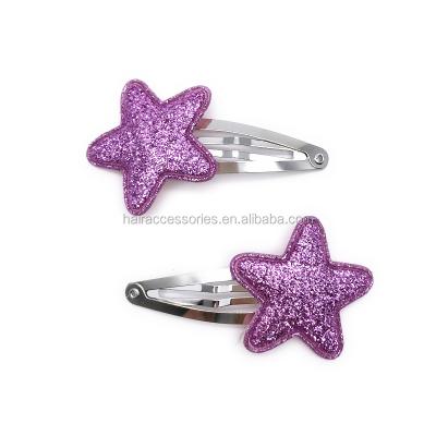 China Glitter Star Plastic Purple Hair Clips For Girls for sale