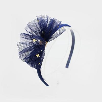 China The main band of tulle friendly material blue bow with shinny star for sale