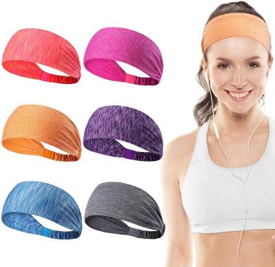 China Women Non Slip Running Sports Headband Head Band Hair Band Yoga Fitness Headband Buttons Dry Fit Sports Exercise Gym Headband for sale