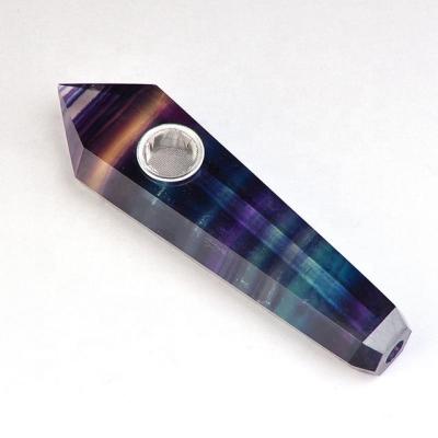 China China High Quality Rainbow Fluorite Crystal Pipes Smoking Tobacco Pipes Natural Crystal Pipes Quartz For Sale for sale