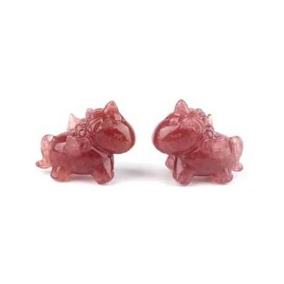 China Wholesale Natural Europe Strawberry Unicorns Hand-carved Crystal Beautiful Carving Carving Crafts For GIFTS for sale