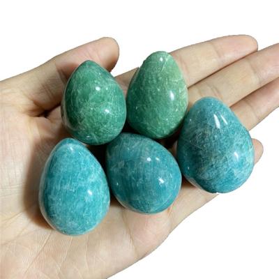 China Natural Stone Eggs Europe Amazonite Yoni Crystal Crystal Egg for Gifts for sale