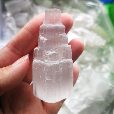 China China Wholesale High Quality Natural Small Crystal Tower Selenite Lamp Tower For Healing Decoration for sale