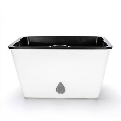 China Wholesale Lightweight Removable Modern Self Watering Shelf Holder Plastic Flower Pot for sale