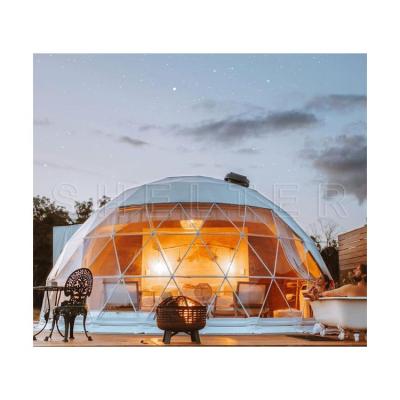 China Long Lifespan Dome Tent Cotton Insulation Luxury Glamping Dome Hotel With Toilet for sale