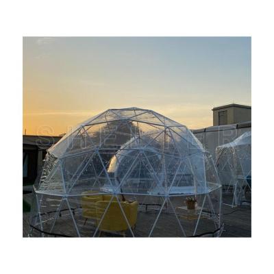 China 4m Dome Cafe Garden Igloo Easily Assembled Clear Dome With Lights for sale