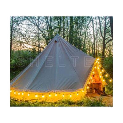 China Straight Binding Type 5M Bell Tent Waterproof , Canvas Bell Tent For Glamping for sale