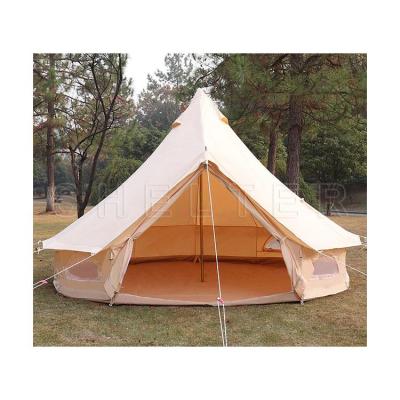 China Straight Tying Type 3-5m Bell Tent Glamping Luxury Cotton Canvas Tent For Outdoor for sale