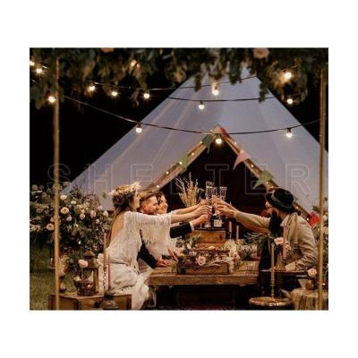 China Straight Bracing Type 3-5m Waterproof Canvas Bell Tent For Wedding Or Party for sale