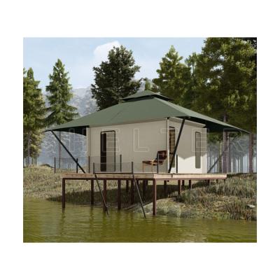 China Water proof luxurious resort villa outdoor camping tent with bed and bathroom for sale