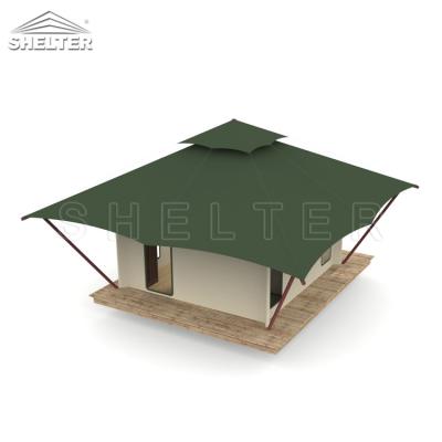 China Water Proof Canvas Luxury Hotel Tents Waterproof Villa Tent For Outdoor Campground for sale