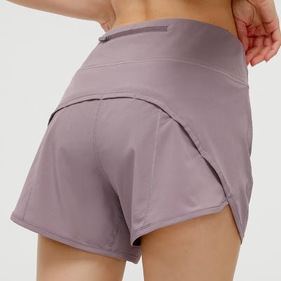 China QUICK DRY Fit Ruched Women Waistband Running Short Workout Athletic Sports Shorts Pocket Liner Gym Fitness Shorts for sale