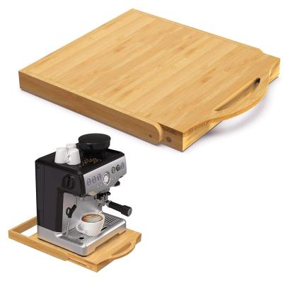 China Sustainable Bamboo Kitchen Appliance Slider, Multipurpose Sliding Tray for Coffee Maker, Under Cabinet Appliance Sliding Rolling Tray for sale