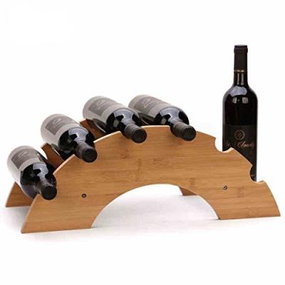 China Sustainable Bamboo  Wine Rack, 6 Bottle  Solid Bamboo Wine Holder Display Shelves, for sale