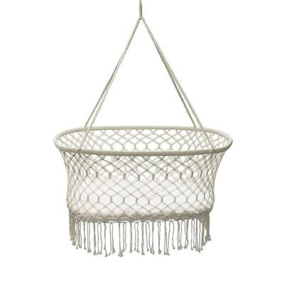 China Traditional White Baby Garden Hammock Cotton Woven Rope Swing Swing Patio Chair Hanging Seat Bedding Baby Care 90*45*35cm for sale