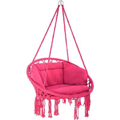 China Contemporary Nordic Hammock Chair Cotton Rope Handmade Knitted Indoor Indoor Outdoor Kids Swing Push Up Chair Adult Swinging Hanging Hammock for sale