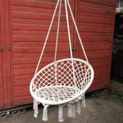 China Contemporary Round Hammock Chair Hanging Knitted Mesh Cotton Rope Macrame Swing, 440 Pounds Capacity, 23.6