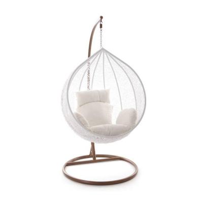 China Contemporary Rattan Wicker Egg Shaped Hammock Swing Chair With Metal Stand Good Quality Professional Design for sale