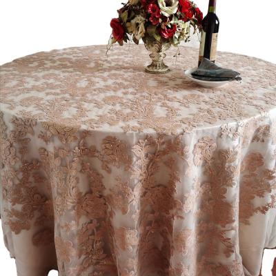 China Other Embroidery Rectangular Sequin Tablecloth Pink Wholesale Suits Decoration Hotel Custom Wedding Circular Grid for sale