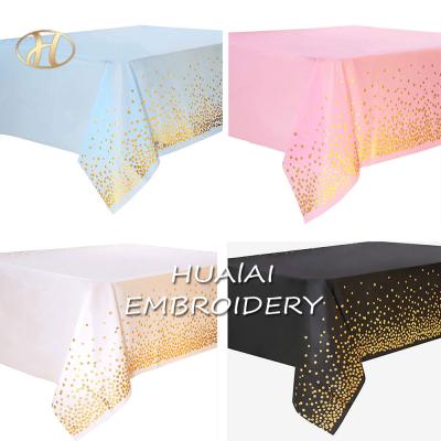 China Waterproof Disposable Waterproof Table Cover Plastic Cloth for Birthday Party for sale