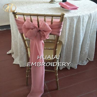 China Guangzhou Durable Elegant Pink Decoration Sheer Chair Cover Sash And Table Set For Wedding Party Factory Price for sale