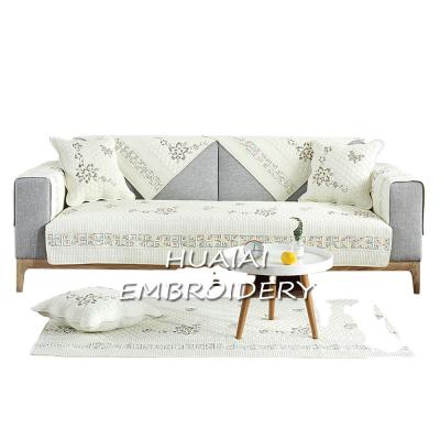 China Modern European Style OstepDecor Simple Washable Cotton Quilted Sectional Sofa Couch Cover For Pets for sale