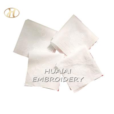 China Durable Classic Warp-Embroidered Cotton Embroidered Handkerchief European Pastoral Spun Handkerchief Towel On Sale for sale