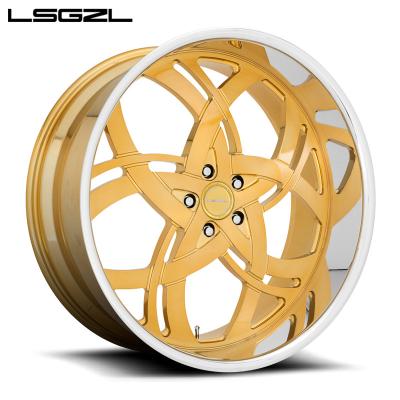 China LSGZL Aluminum Forged 5 Hole Alloy Wheels 18 Inch Custom Rim Aluminum Alloy Exterior Colors 19 20 21 22 23 24 Inch Wheels for sale