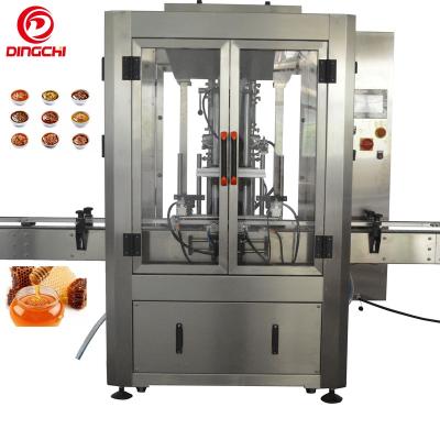 China Automatic Paste Filling Machine Food Plunger Mixing Filler for Chili Sauce Honey Salsa Cosmetics for sale