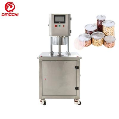 China Semi Automatic Food Vacuum Tin Can Sealing Machine Nitrogen Rinsing Sealer For Food Cans for sale