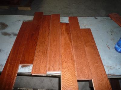 China Oak Solid Flooring .Flat Surface,UV lacquer， Gunstuck Color for sale