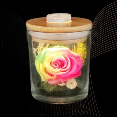 China Eternal Preserved Rose Decorative Jars With Interchangeable Lids Of Glass Bottle Home Decor Gift Eternal Wholesale for sale