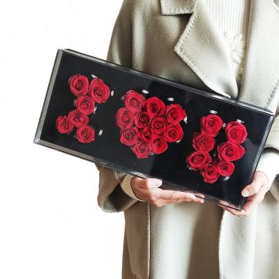 China Forever Rose Musical Sensitive Light, Infinite Eternal Idea I Love You Rose Box Flower Arrangement Eternity Lover Women Gift Set for sale