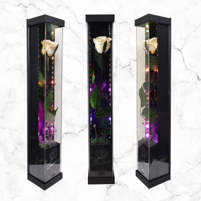 China 2021 New Women Xmas Women's Sensitive Unique Eternity Eternity Rose Christmas Long Music Light Farming LED Stem Gift Idea for sale