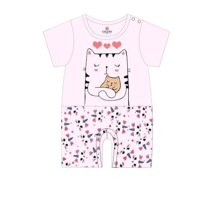 China CALUBY Breathable Factory Wholesale Pajamas 3-24m Clothes Cotton Cartoon Infant Cute Crawling Pajamas for sale