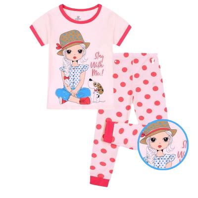 China 9-13y Shorts Long Sleeve Pants Girls Kids Breathable Pajamas Wholesale Kids Pajamas Pure Cotton Material For Spot Goods for sale