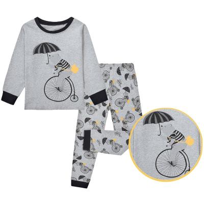 China Factory CALUBY Breathable Pajamas Children's Pajamas 100% Long Sleeve Cotton Boys Children's Pajamas Suit Wholesale 9-13Y for sale