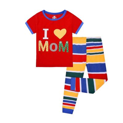 China Factory Wholesale Breathable Cotton Children's Pajamas 100% Spring and Autumn Boys Material Pants Pajamas Suit 9-13Y for sale