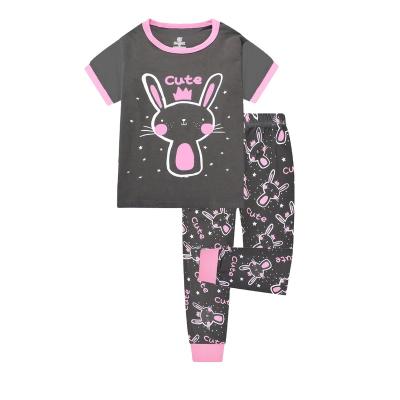 China Breathable Children's Pants Cartoon Printing Short Sleeve Pajamas Set 2022 for sale